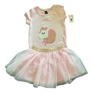 NWT-KIDGETS-UNICORN SKIRT AND TOP SET-SIZE 3T